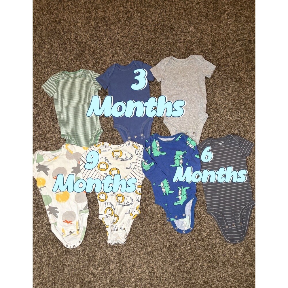 Carter’s Baby One Piece 7 Included Sizes 3,6,9 months, Preowned
